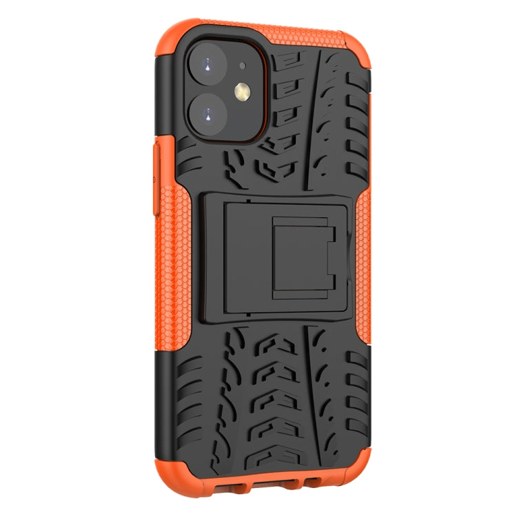 For iPhone 12 mini Tire Texture Shockproof TPU + PC Protective Case with Holder