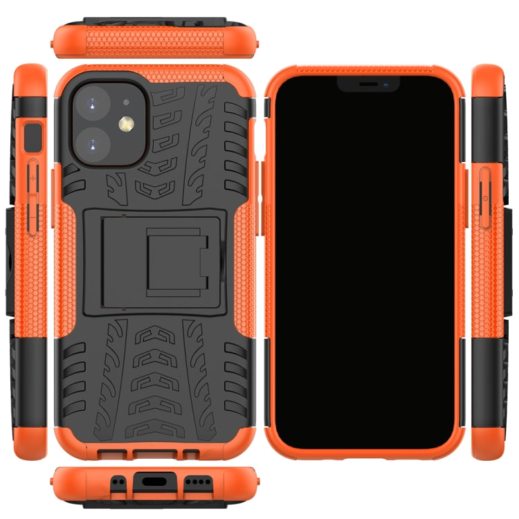 For iPhone 12 mini Tire Texture Shockproof TPU + PC Protective Case with Holder
