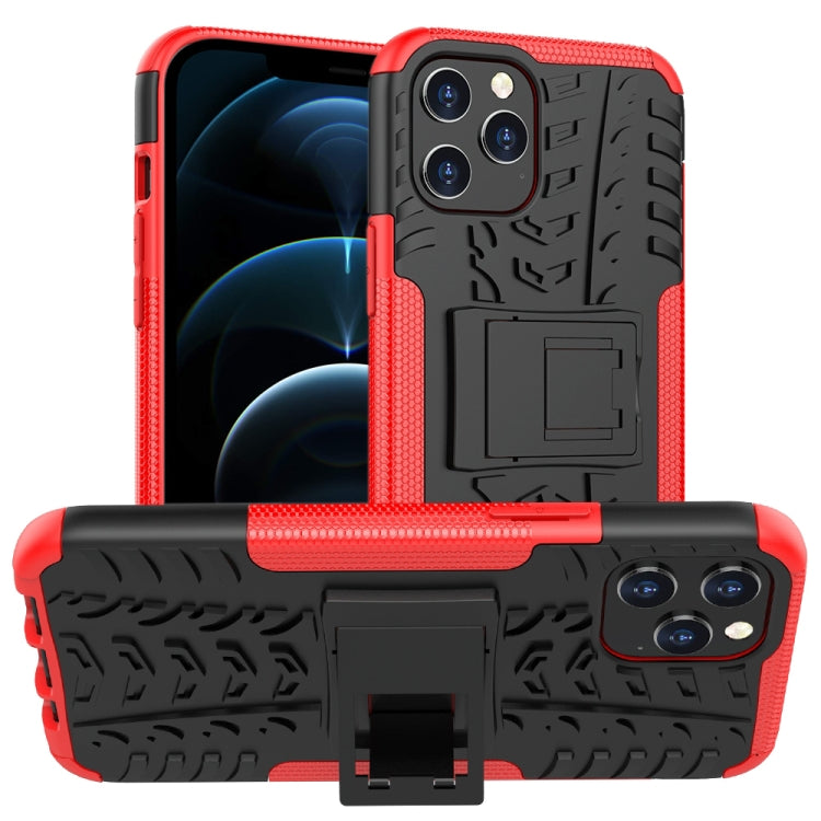 For iPhone 12 Pro Max Tire Texture Shockproof TPU + PC Protective Case with Holder