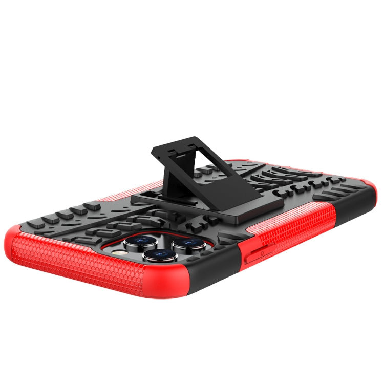 For iPhone 12 Pro Max Tire Texture Shockproof TPU + PC Protective Case with Holder