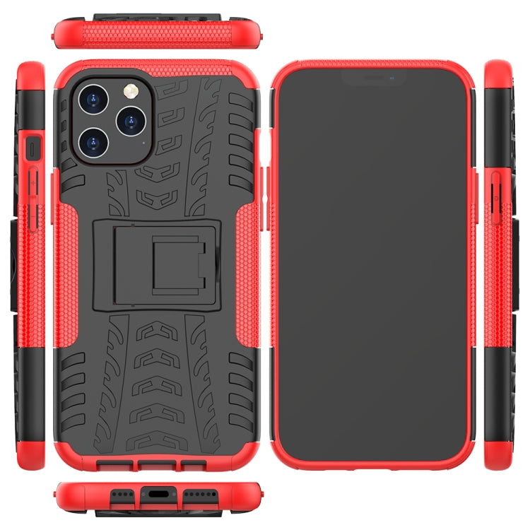 For iPhone 12 Pro Max Tire Texture Shockproof TPU + PC Protective Case with Holder