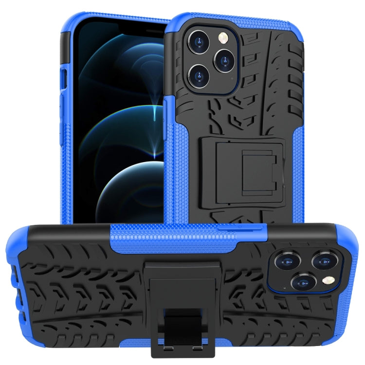 For iPhone 12 Pro Max Tire Texture Shockproof TPU + PC Protective Case with Holder