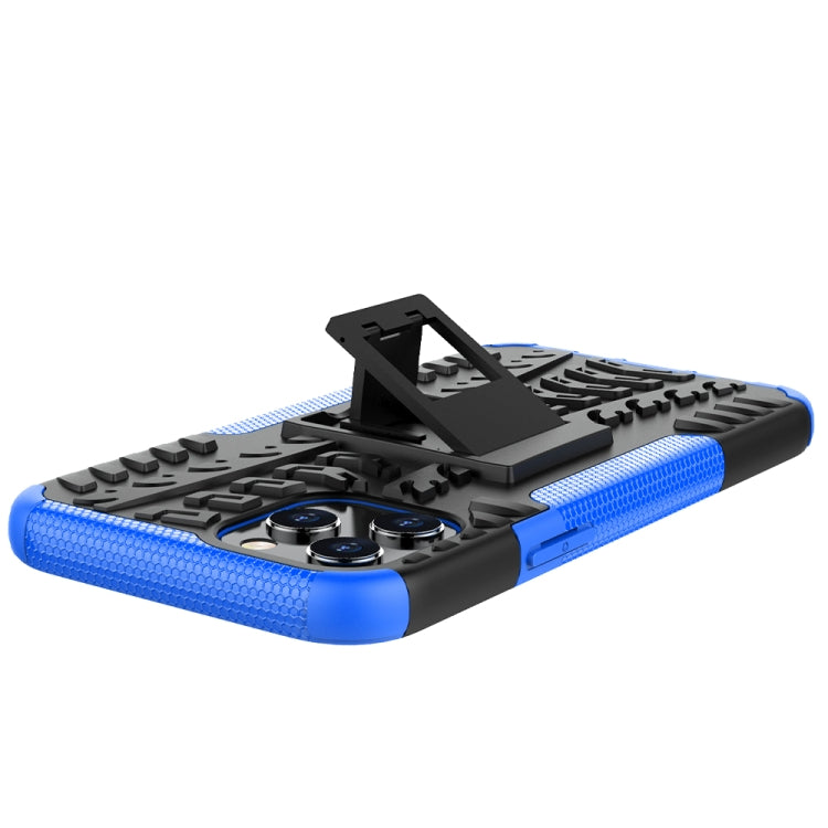 For iPhone 12 Pro Max Tire Texture Shockproof TPU + PC Protective Case with Holder