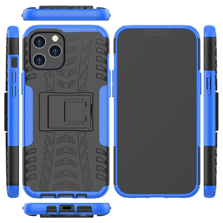 For iPhone 12 Pro Max Tire Texture Shockproof TPU + PC Protective Case with Holder