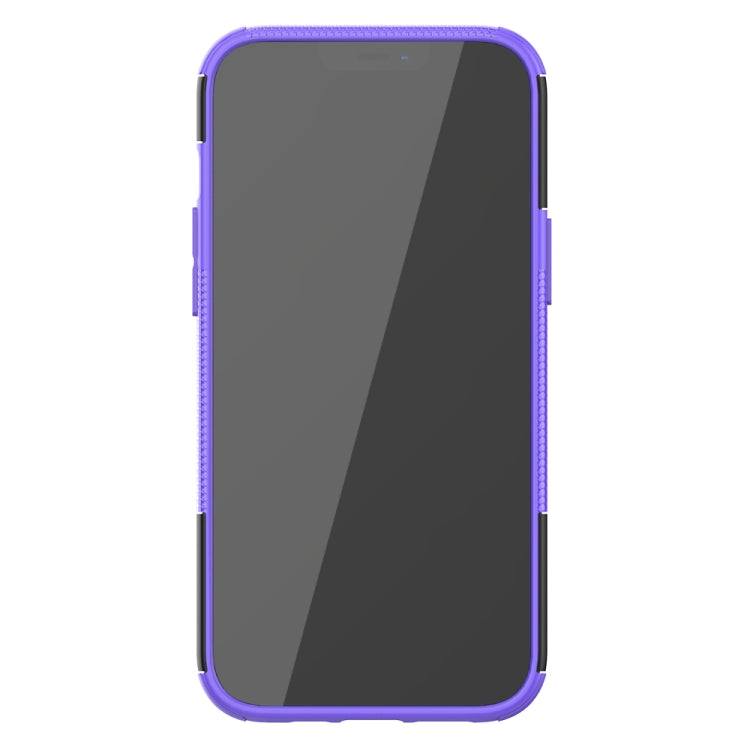 For iPhone 12 Pro Max Tire Texture Shockproof TPU + PC Protective Case with Holder