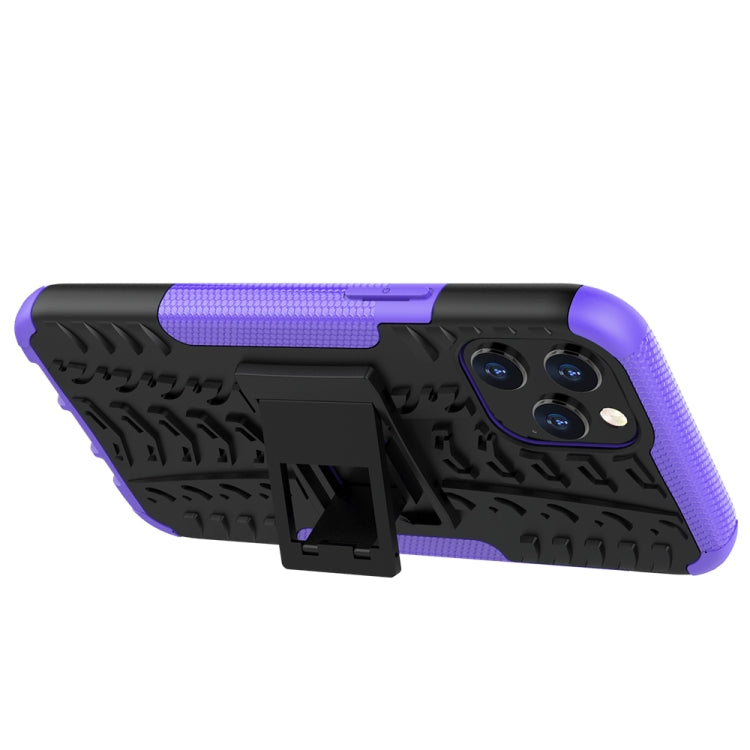 For iPhone 12 Pro Max Tire Texture Shockproof TPU + PC Protective Case with Holder