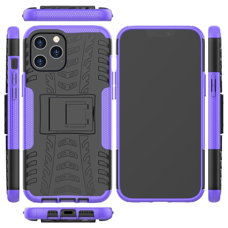 For iPhone 12 Pro Max Tire Texture Shockproof TPU + PC Protective Case with Holder