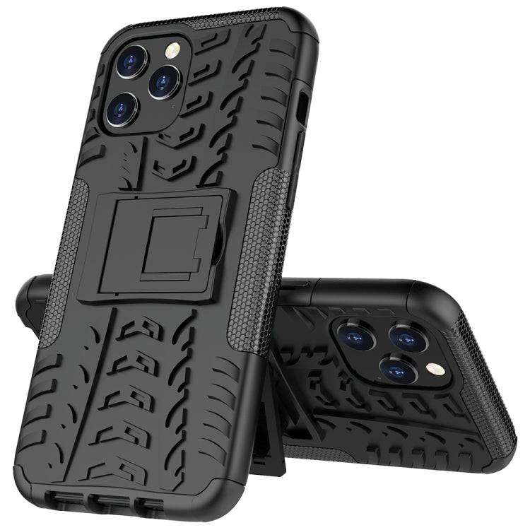 For iPhone 12 Pro Max Tire Texture Shockproof TPU + PC Protective Case with Holder