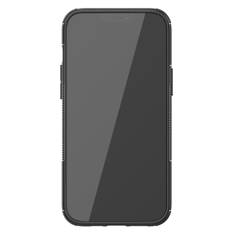 For iPhone 12 Pro Max Tire Texture Shockproof TPU + PC Protective Case with Holder