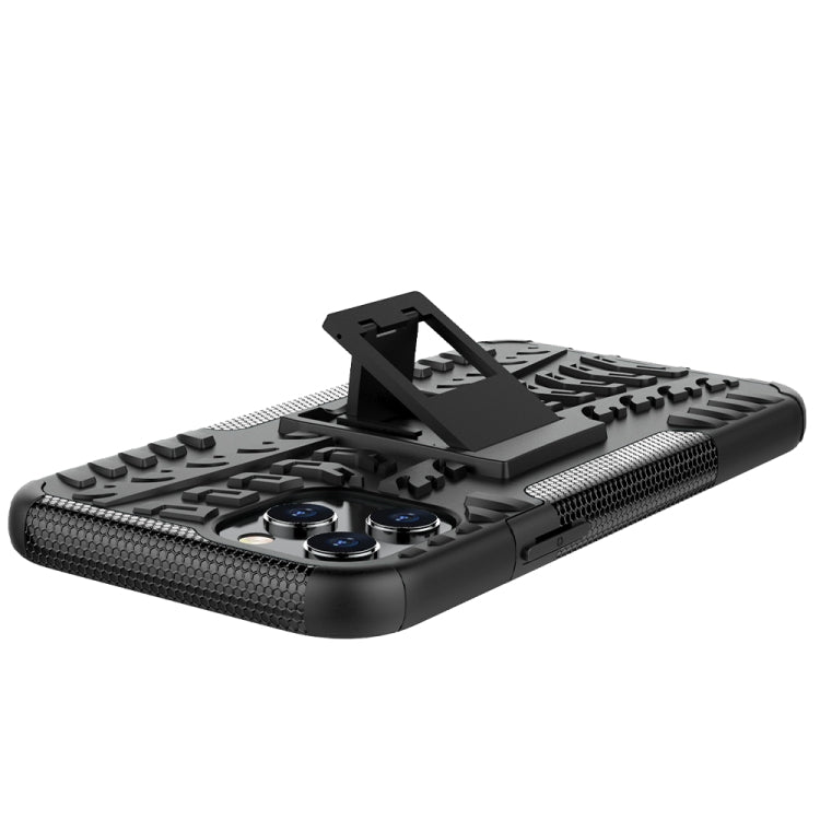 For iPhone 12 Pro Max Tire Texture Shockproof TPU + PC Protective Case with Holder