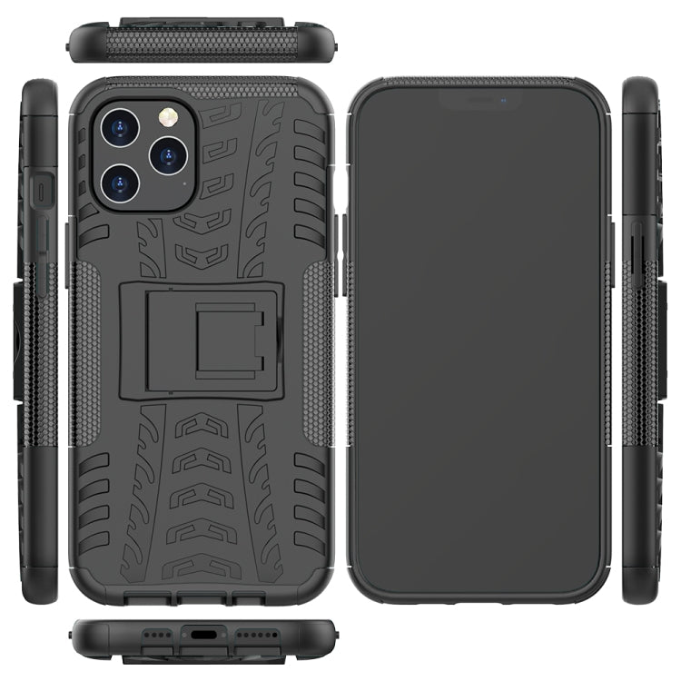 For iPhone 12 Pro Max Tire Texture Shockproof TPU + PC Protective Case with Holder