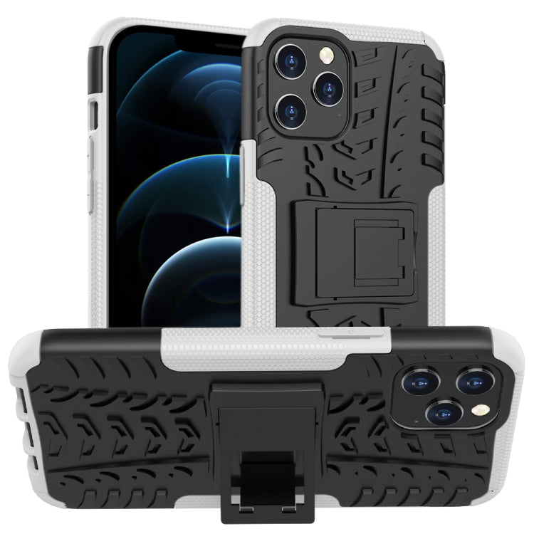 For iPhone 12 Pro Max Tire Texture Shockproof TPU + PC Protective Case with Holder