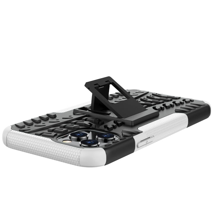 For iPhone 12 Pro Max Tire Texture Shockproof TPU + PC Protective Case with Holder