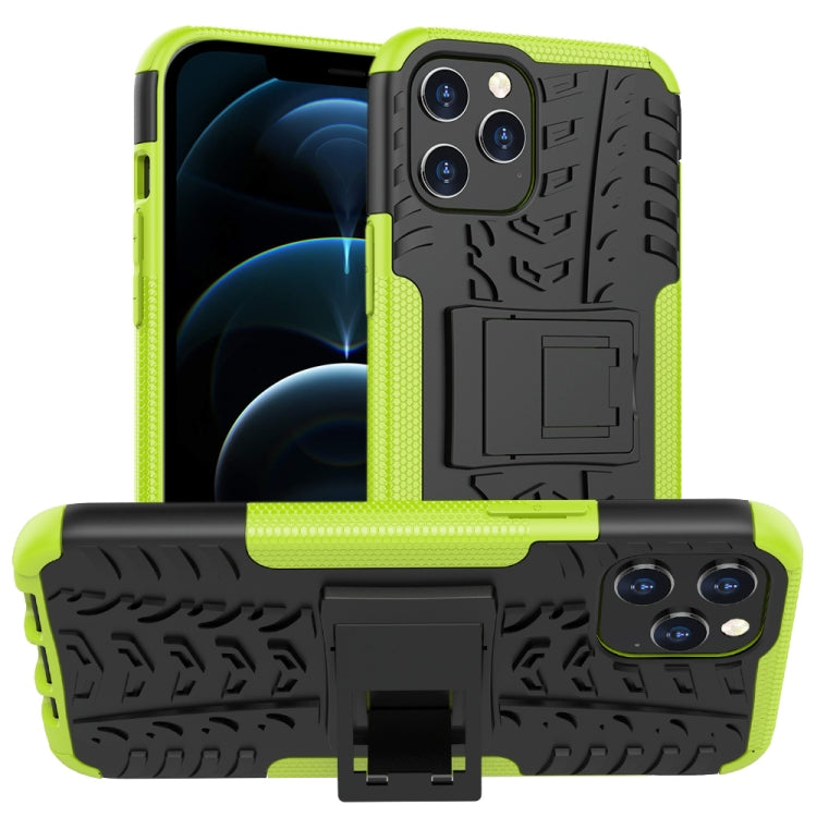 For iPhone 12 Pro Max Tire Texture Shockproof TPU + PC Protective Case with Holder