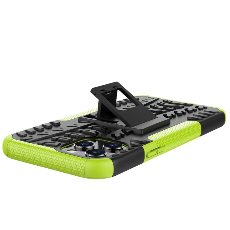 For iPhone 12 Pro Max Tire Texture Shockproof TPU + PC Protective Case with Holder