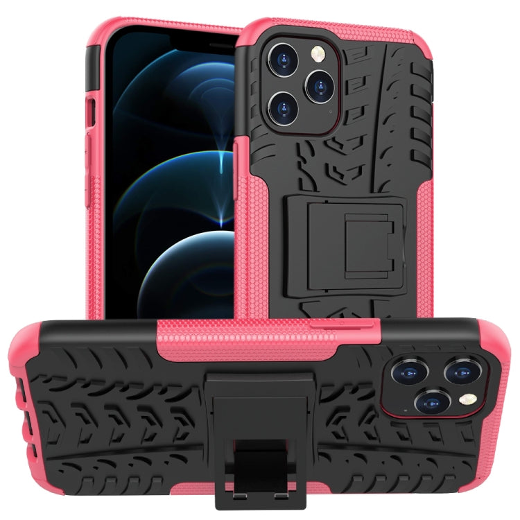 For iPhone 12 Pro Max Tire Texture Shockproof TPU + PC Protective Case with Holder