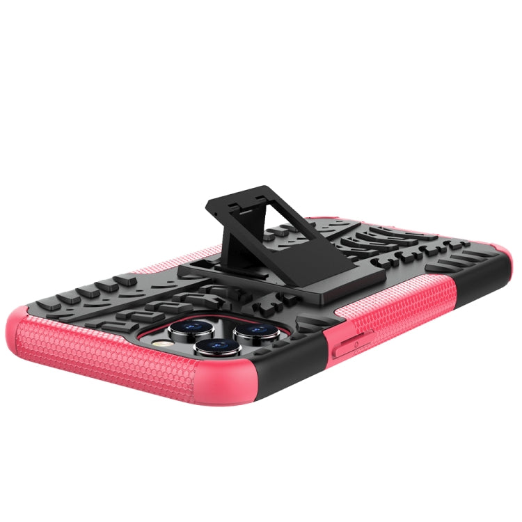 For iPhone 12 Pro Max Tire Texture Shockproof TPU + PC Protective Case with Holder