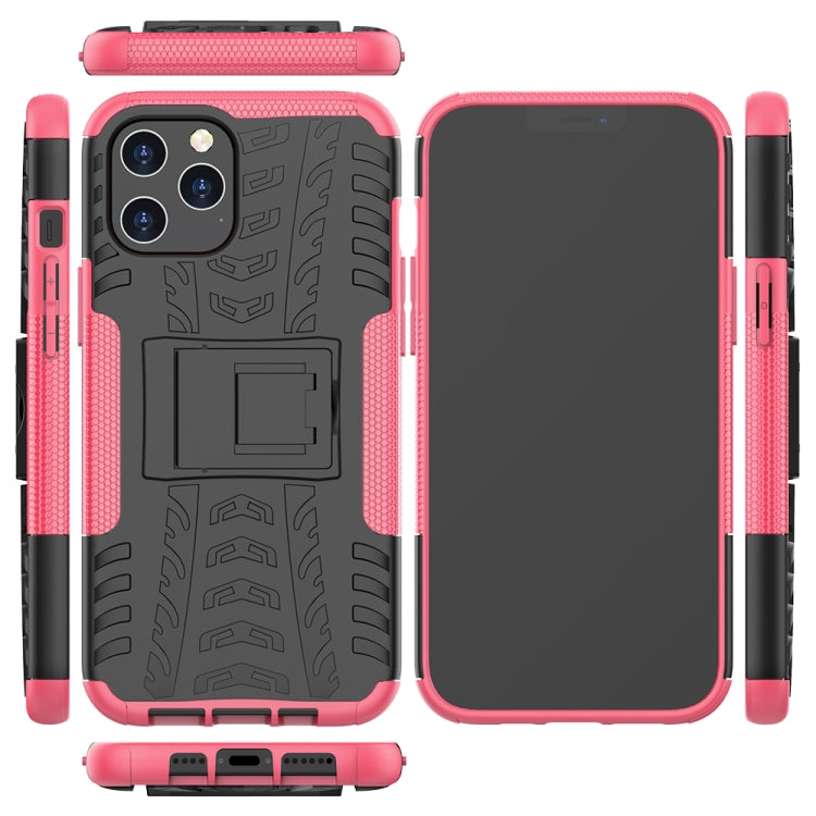 For iPhone 12 Pro Max Tire Texture Shockproof TPU + PC Protective Case with Holder
