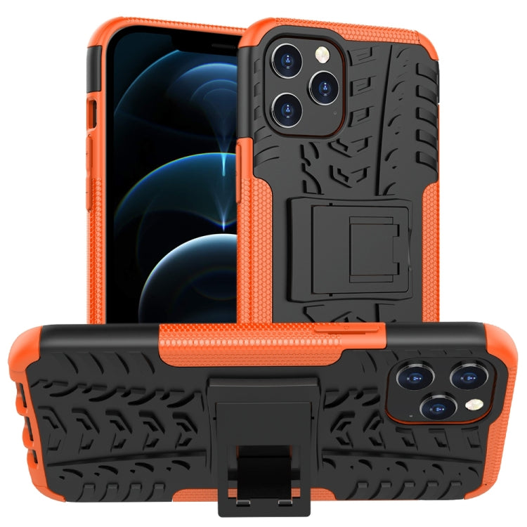For iPhone 12 Pro Max Tire Texture Shockproof TPU + PC Protective Case with Holder