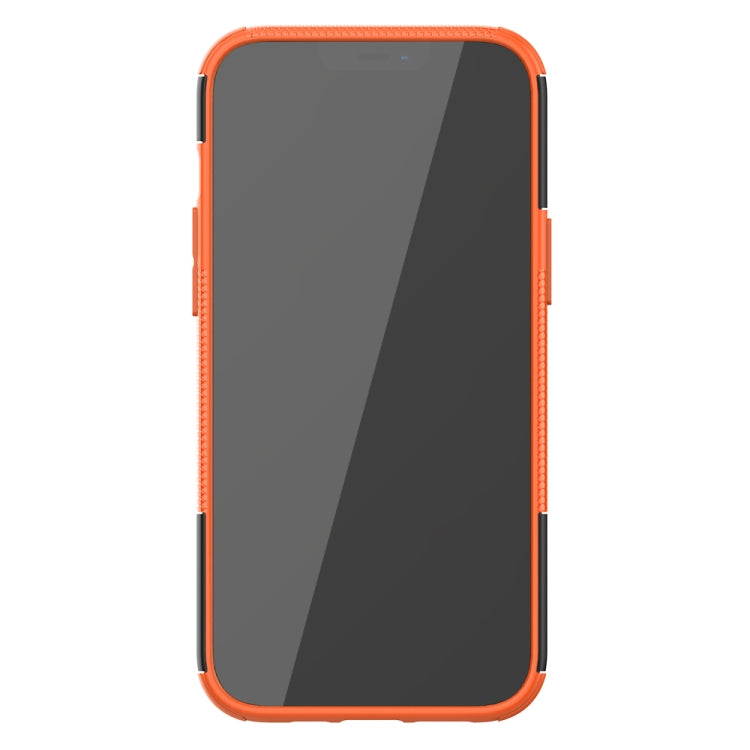 For iPhone 12 Pro Max Tire Texture Shockproof TPU + PC Protective Case with Holder