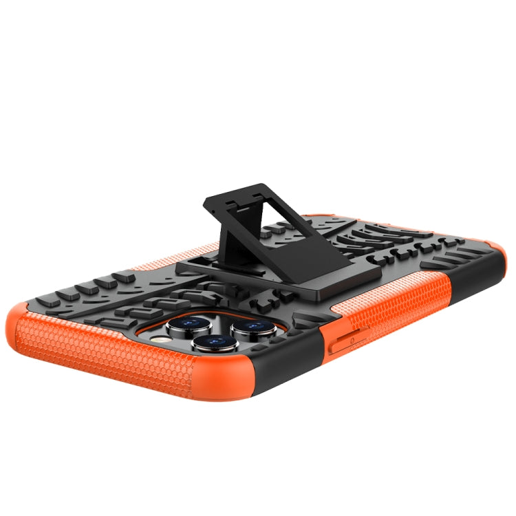 For iPhone 12 Pro Max Tire Texture Shockproof TPU + PC Protective Case with Holder