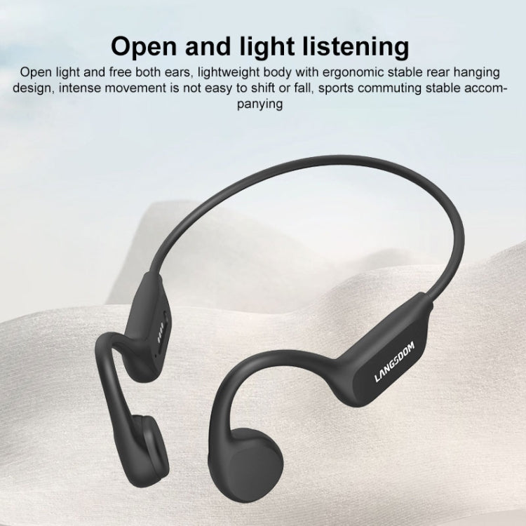Langsdom BE17 Bone Conduction Waterproof Bluetooth Sports Earphone - Black