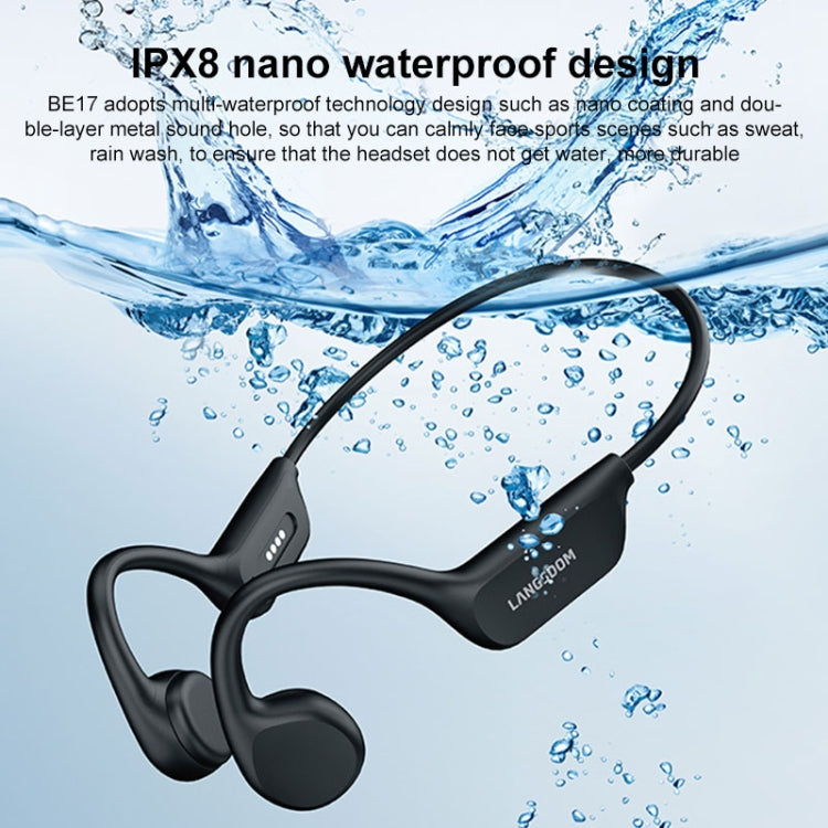 Langsdom BE17 Bone Conduction Waterproof Bluetooth Sports Earphone - Black