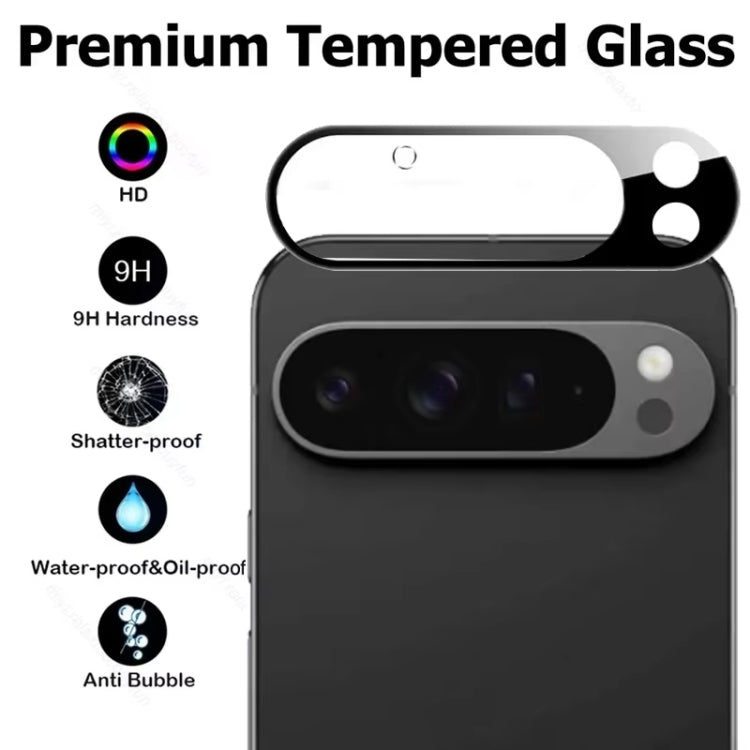 For Google Pixel 9 Pro 3D 9H Camera Lens Tempered Glass Film - Black