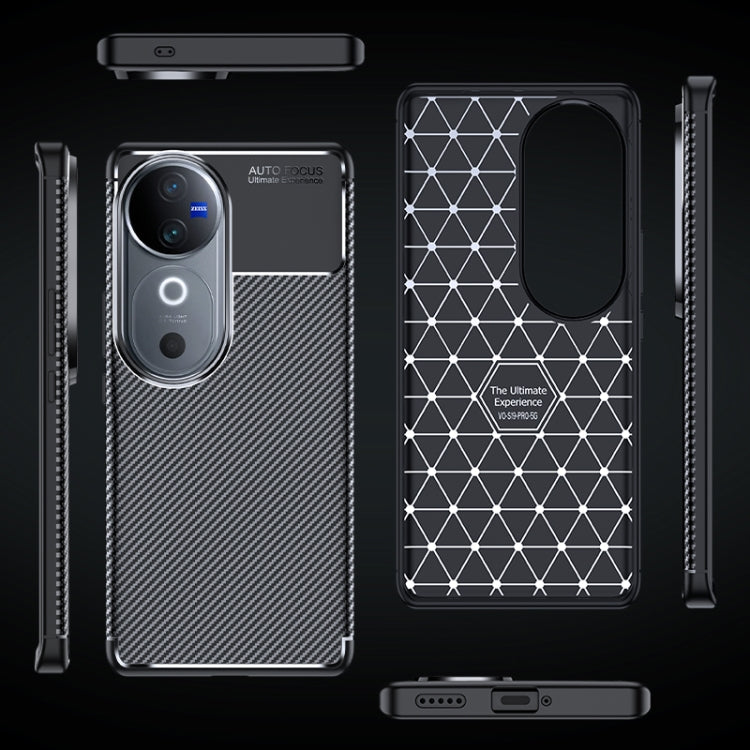 For vivo S19 Pro Carbon Fiber Texture Shockproof TPU Phone Case - Black