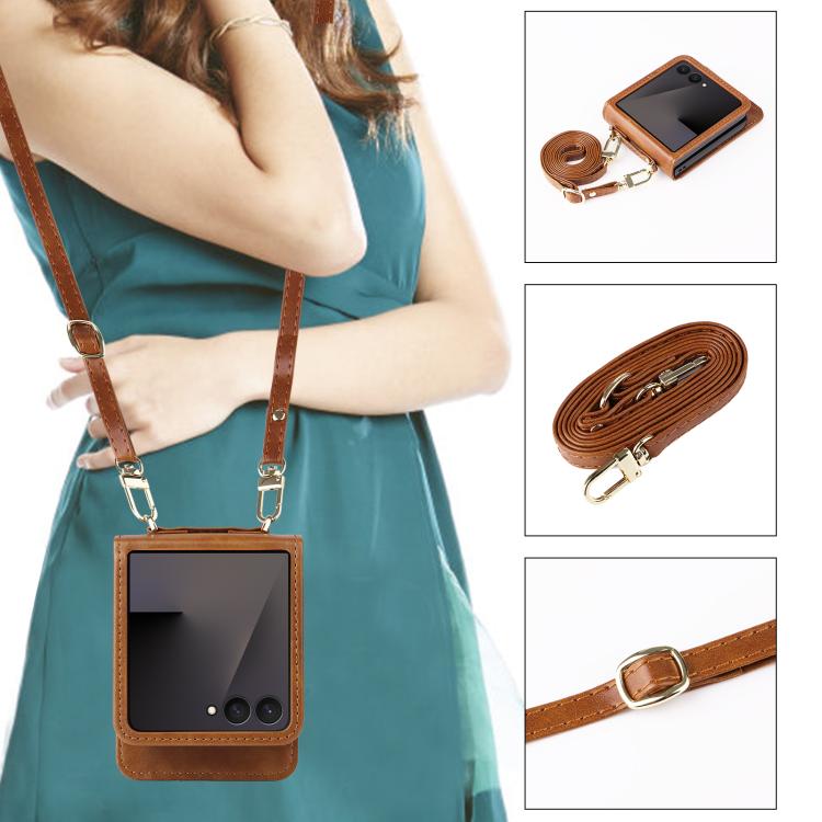 For Samsung Galaxy Z Flip7 5G Crossbody Folding Phone Case