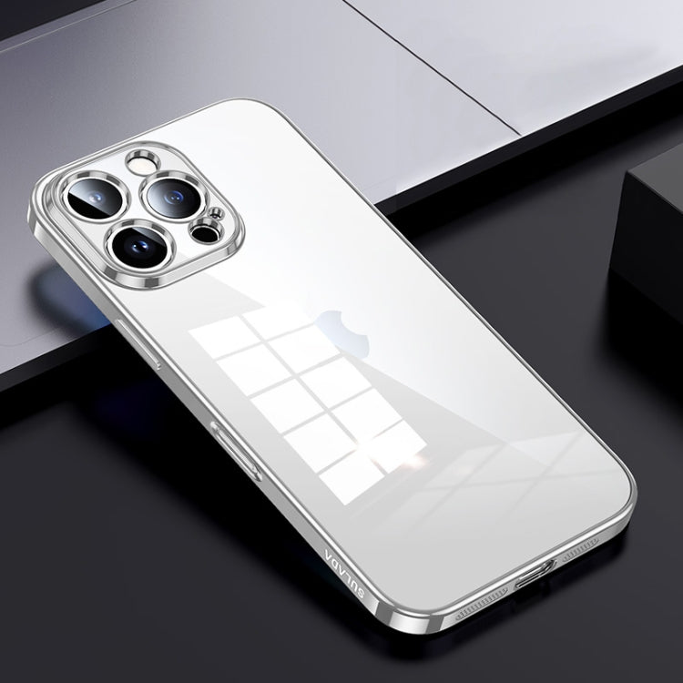 For iPhone 16 Pro Max SULADA Shine Through Series Plating TPU Transparent Phone Case