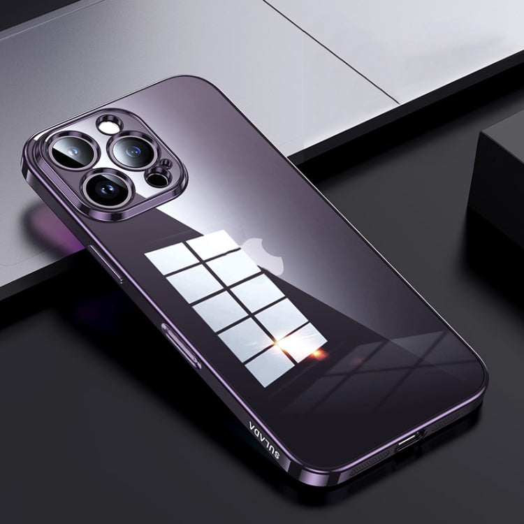 For iPhone 16 Pro SULADA Shine Through Series Plating TPU Transparent Phone Case