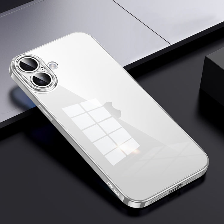 For iPhone 16 Plus SULADA Shine Through Series Plating TPU Transparent Phone Case