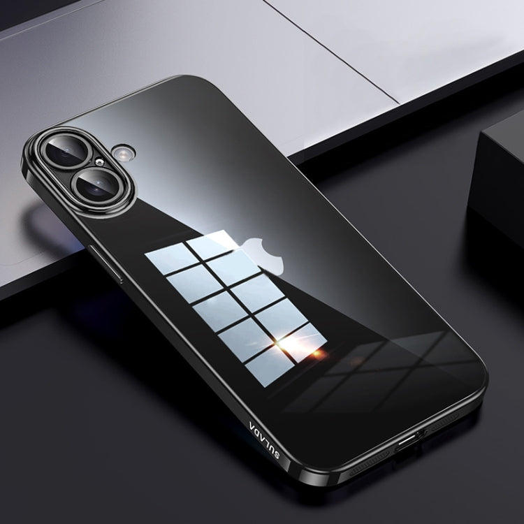 For iPhone 16 SULADA Shine Through Series Plating TPU Transparent Phone Case