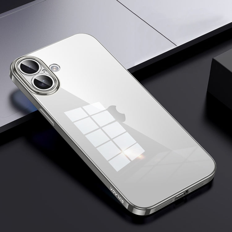For iPhone 16 SULADA Shine Through Series Plating TPU Transparent Phone Case