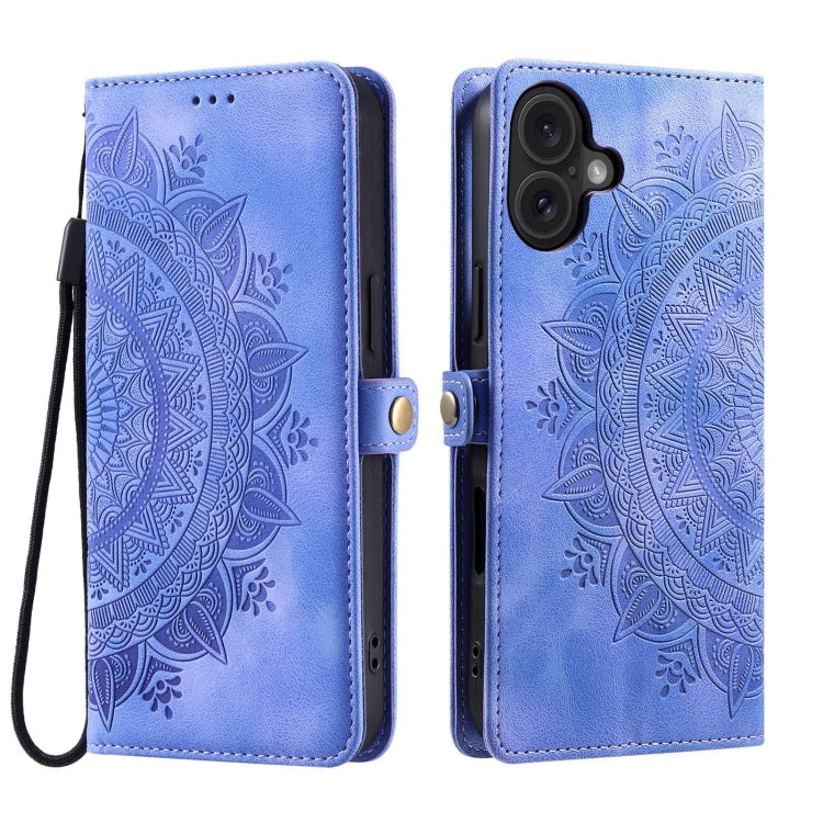 For iPhone 16 Plus Skin Feel Totem Embossed Leather Phone Case