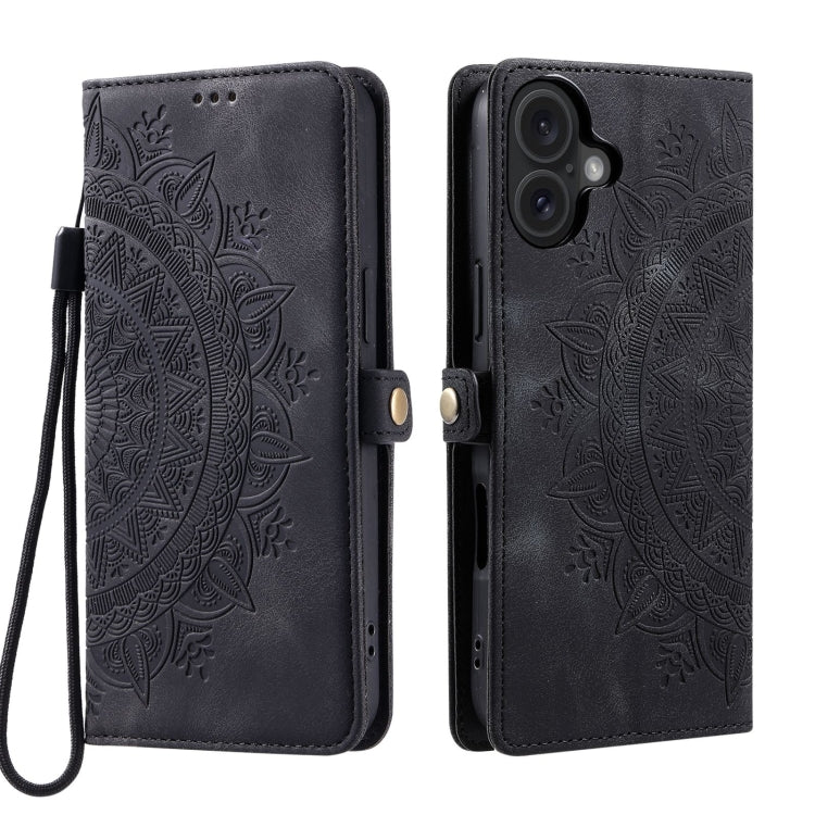 For iPhone 16 Plus Skin Feel Totem Embossed Leather Phone Case