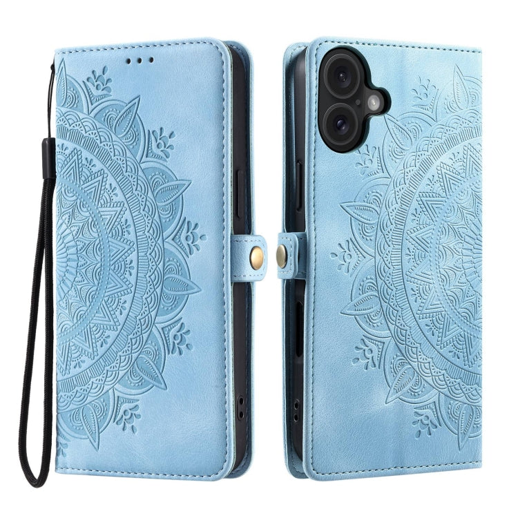For iPhone 16 Skin Feel Totem Embossed Leather Phone Case