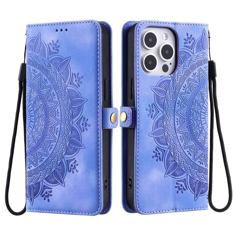 For iPhone 15 Pro Max Skin Feel Totem Embossed Leather Phone Case