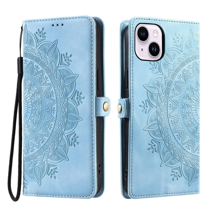 For iPhone 15 Plus Skin Feel Totem Embossed Leather Phone Case