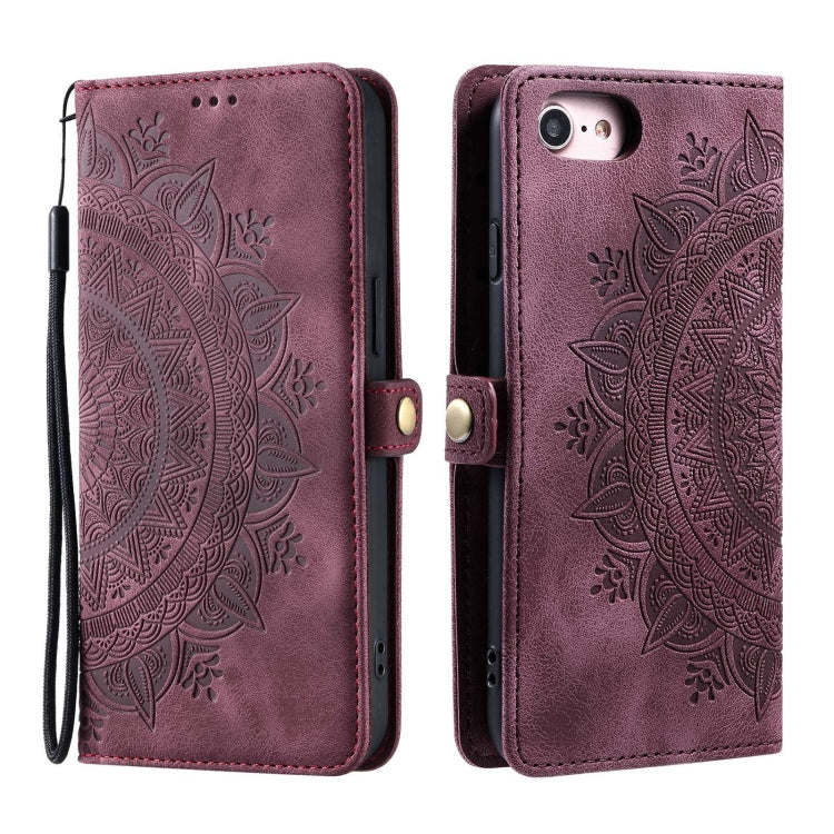 For iPhone 7 / 8 / SE 2022 Skin Feel Totem Embossed Leather Phone Case