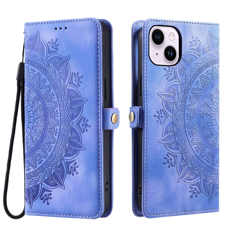 For iPhone 13 Skin Feel Totem Embossed Leather Phone Case