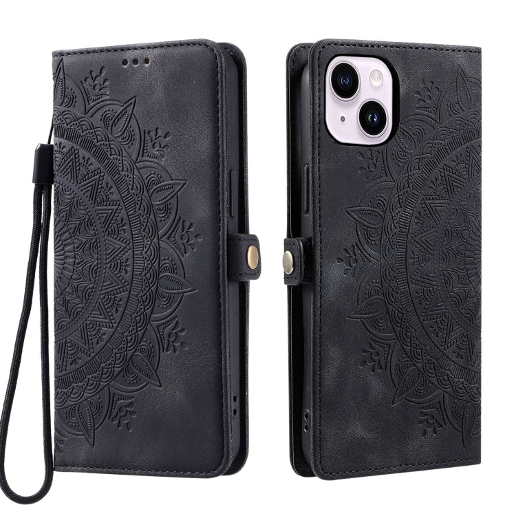 For iPhone 13 mini Skin Feel Totem Embossed Leather Phone Case