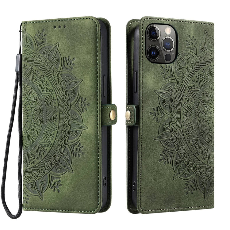 For iPhone 12 / 12 Pro Skin Feel Totem Embossed Leather Phone Case