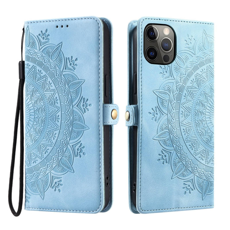 For iPhone 12 Pro Max Skin Feel Totem Embossed Leather Phone Case