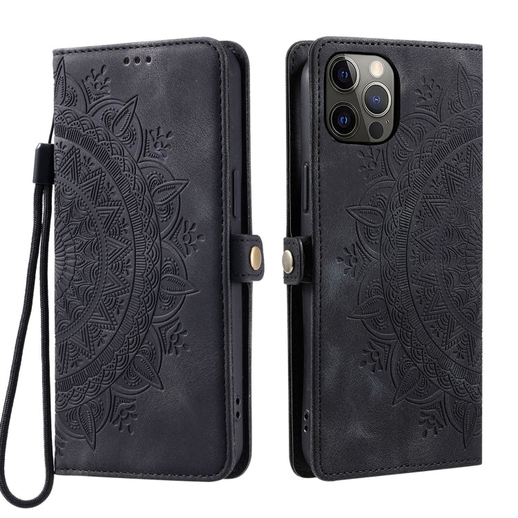 For iPhone 12 Pro Max Skin Feel Totem Embossed Leather Phone Case