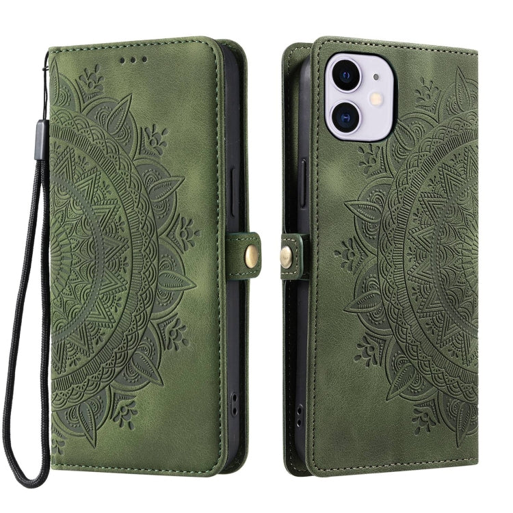 For iPhone 12 mini Skin Feel Totem Embossed Leather Phone Case