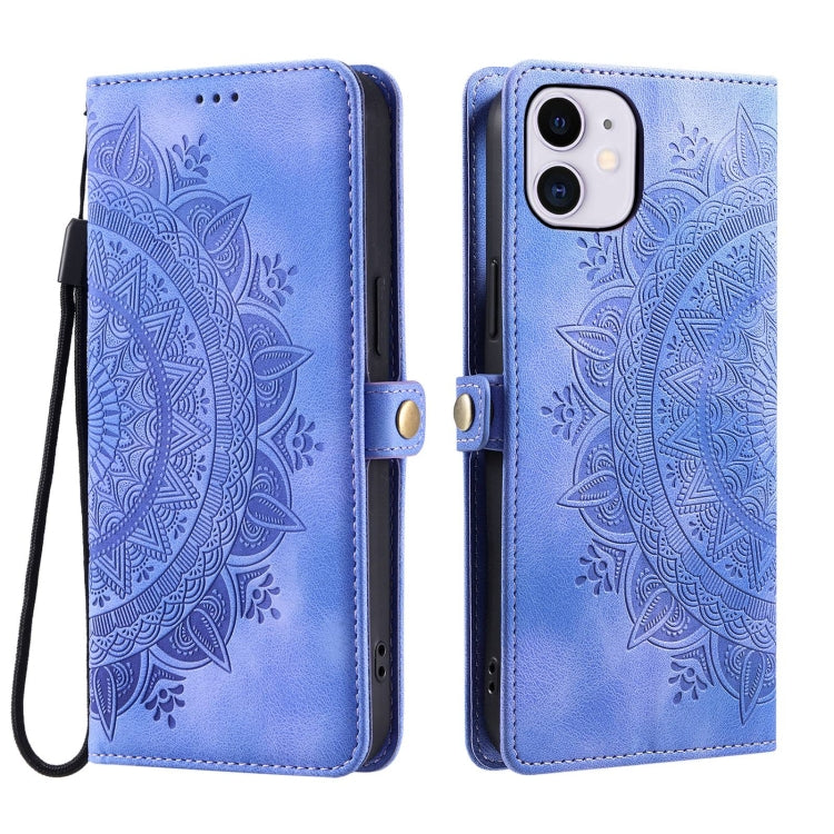 For iPhone 12 mini Skin Feel Totem Embossed Leather Phone Case