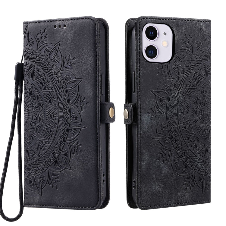 For iPhone 12 mini Skin Feel Totem Embossed Leather Phone Case