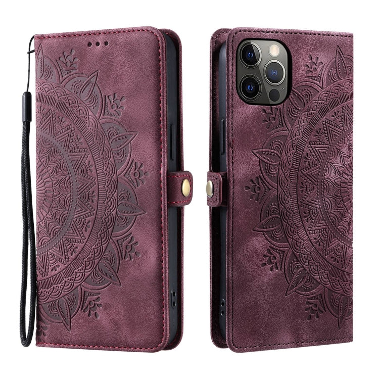 For iPhone 11 Pro Max Skin Feel Totem Embossed Leather Phone Case